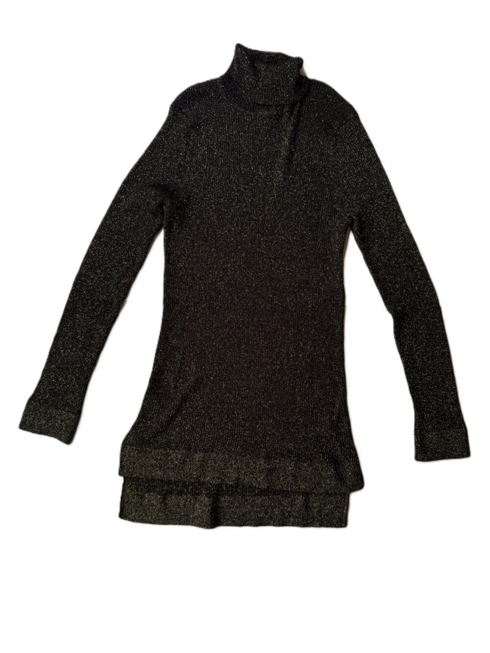 Ruff Hewn Grey Black & Gold Metallic Long Sleeve Turtle Neck Sweater sz XL